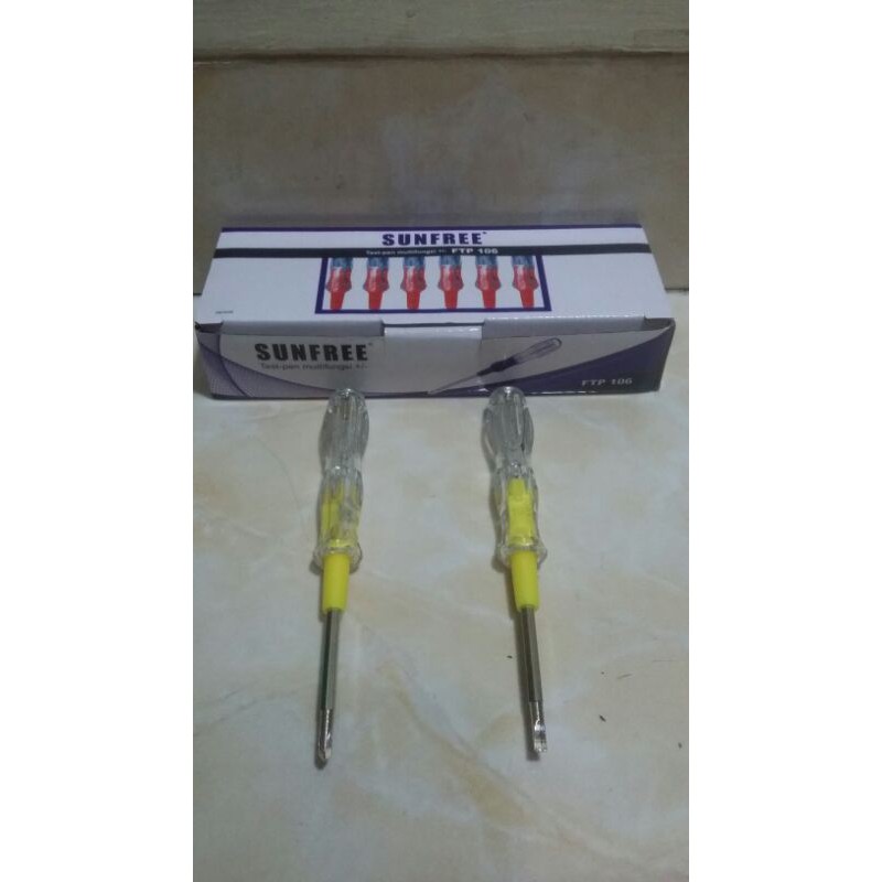 Obeng Tespen Listrik Bolak Balik +/- Multifungsi SUNFREE Test Pen FTP-106 SNI