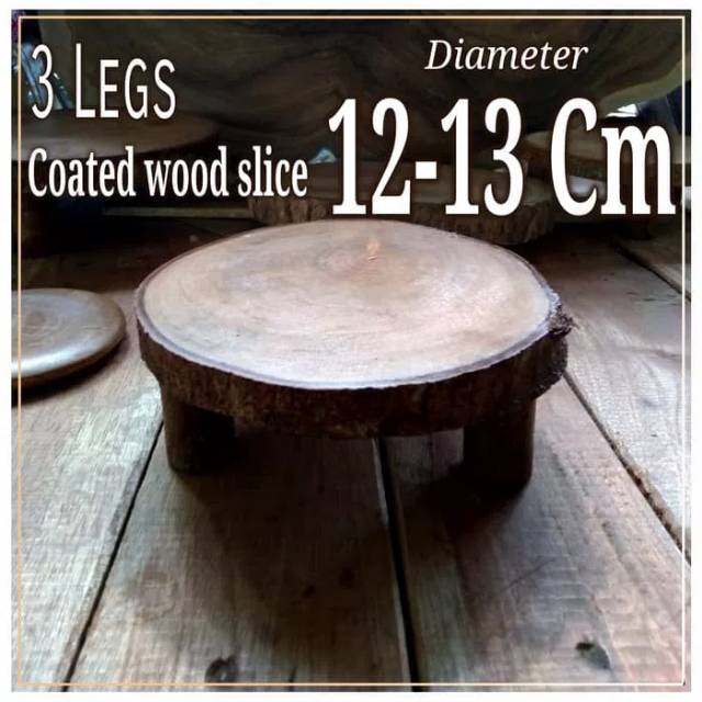 Talenan tatakan kayu 12-13 cm kaki tiga coated wood cupcakes stand