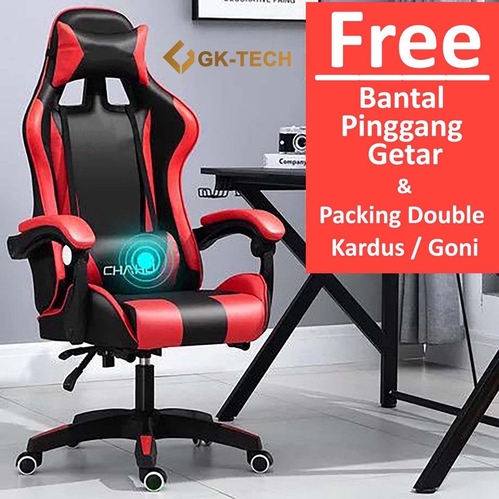 Kursi Gaming Gamers Chaho Gaming Chair Kursi Gaming Hidraulik Hidrolik Kursi Main Game Kursi Gaming Pink Melody Biru Melody-Merah Tanpa Footrest