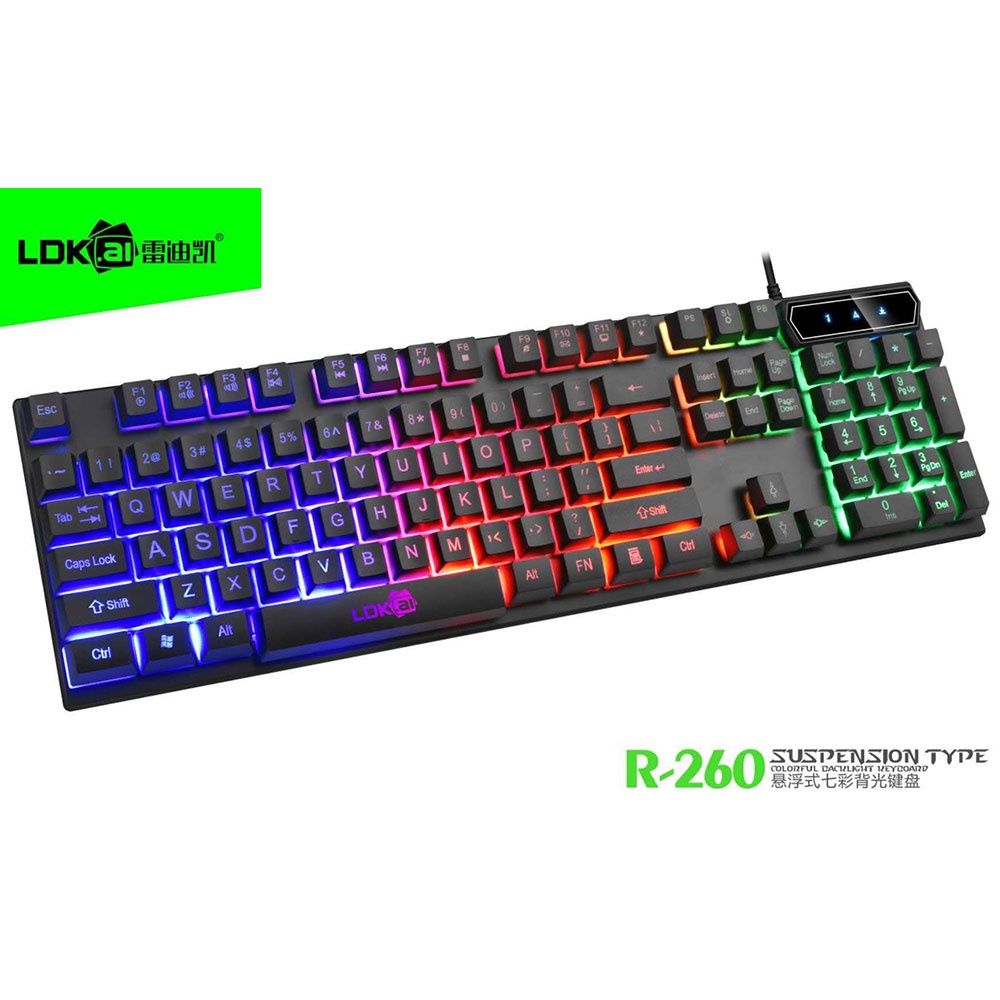 LDKAI Gaming Keyboard RGB LED Wired - R260 - Black