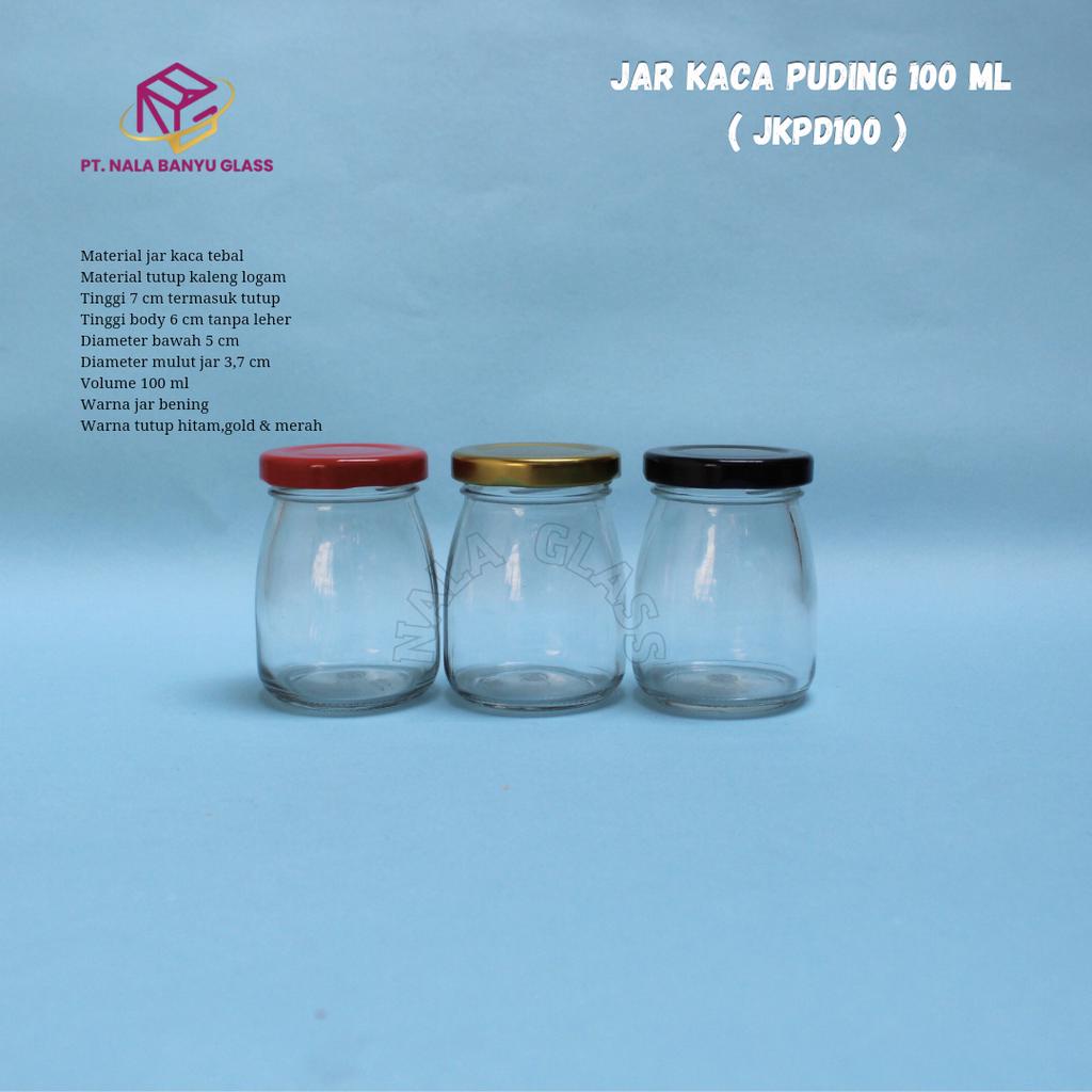 JKPD100 botol jar kaca puding 100ml / jar kaca 100ml / yoghurt / selai / susu