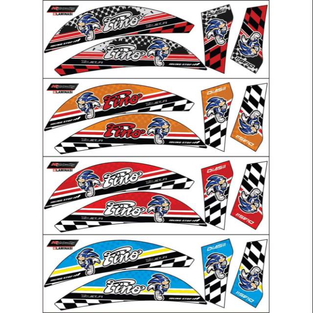 Striping Fino 125 Fi Variasi Yamaha Stiker Sticker Skotlet Scotlite Body Motor Lis List Body Li Liss
