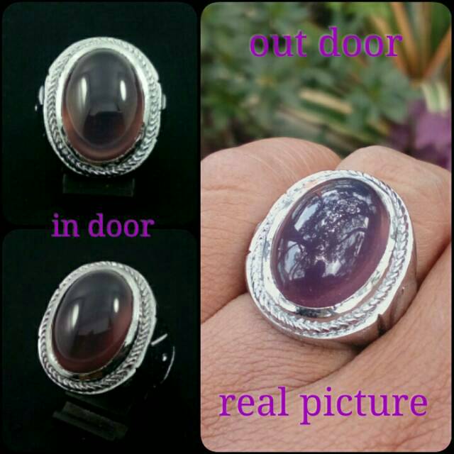 Cincin batu natural lavender jaminan puass