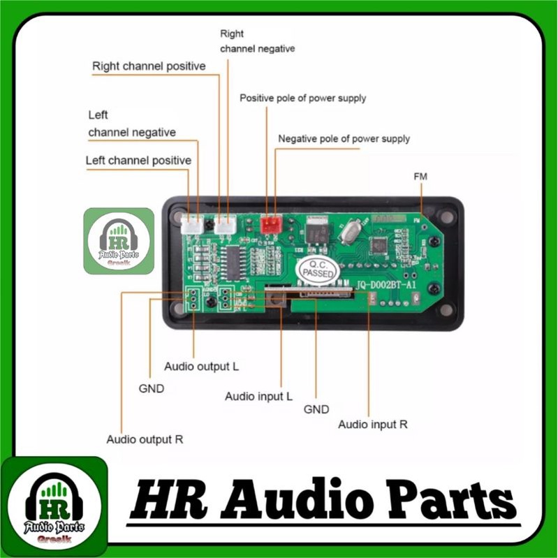 Mp3 Bluetooth 5.0 Plus Amplifier Stereo 25W DC 8V - 12V 2x 25Watt 50W