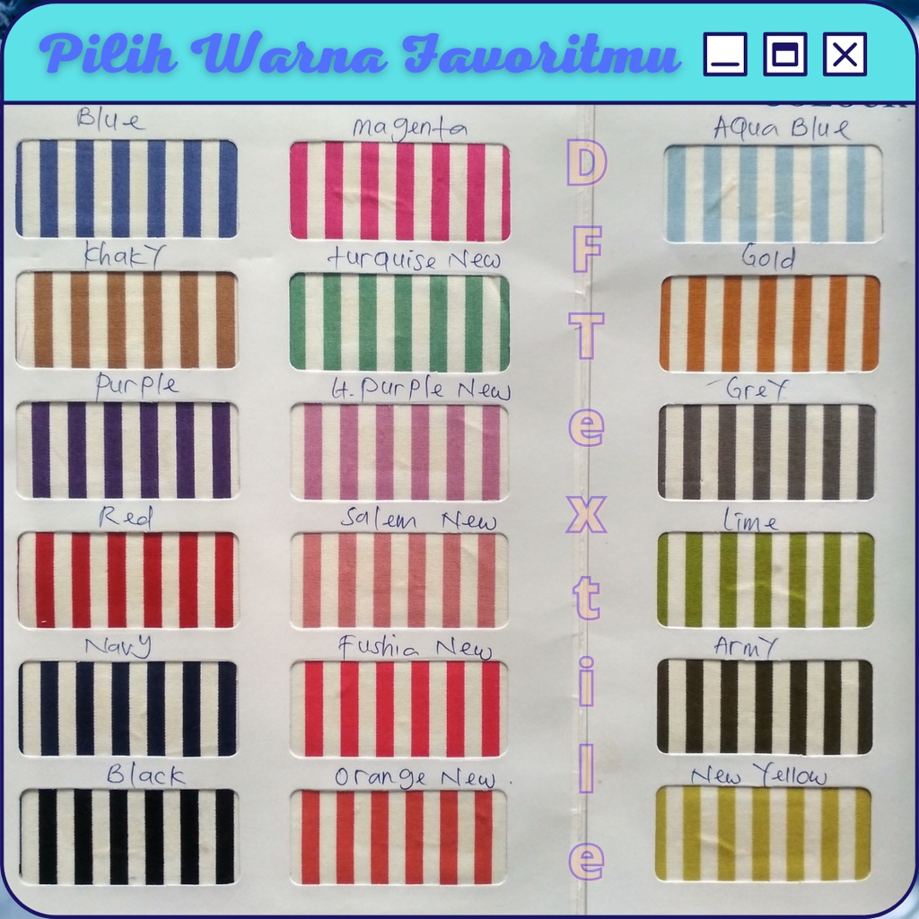 Kain Katun Jepang Salur Lilin Dasar Putih JD Tokai Senko Color Series 2