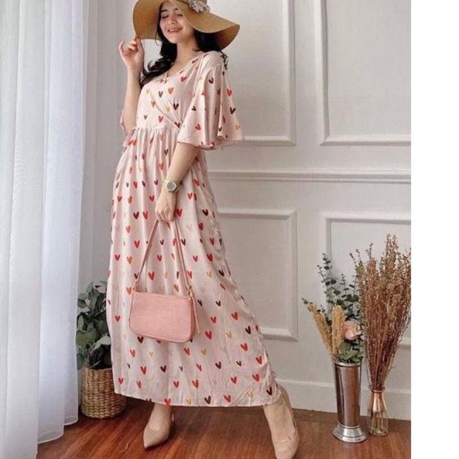 HARGA FLAT Daster Kekinian Daster Kimono Busui Tali Samping Panjang Semata Kaki Bahan Rayon Premium 