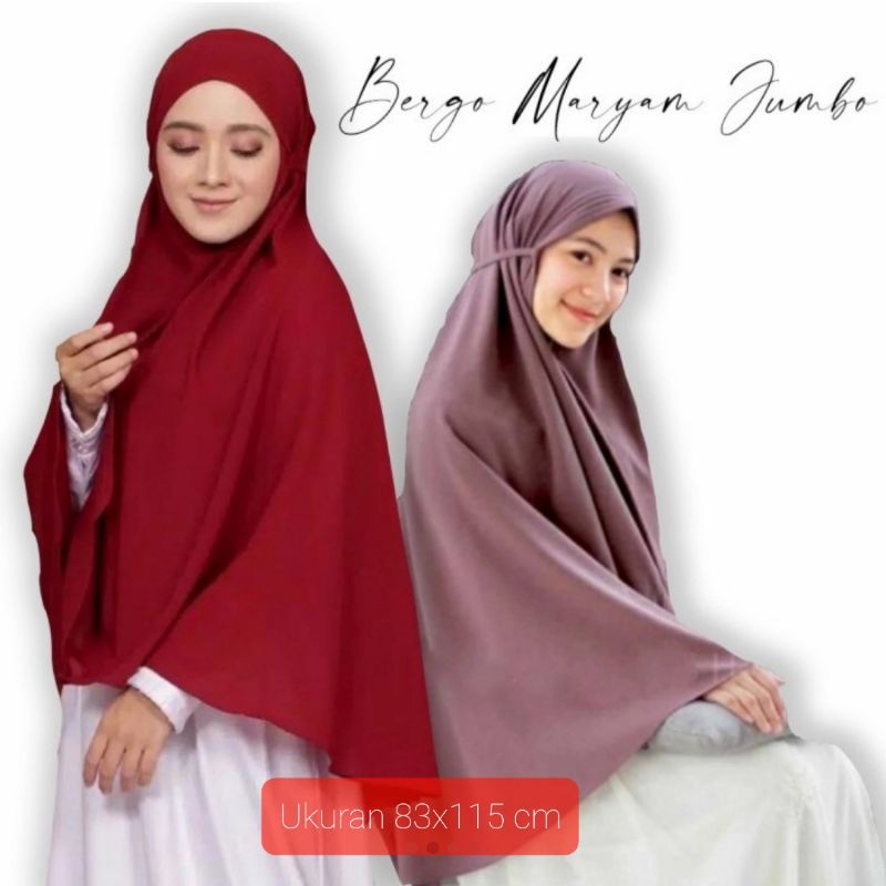 Bergo Syari Maryam Jumbo XL Matt Diamond 80x115 Cm Real