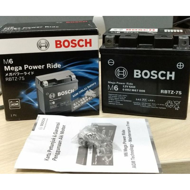Aki GTZ7s Bosch RBTZ 7S 6Ah 12V Aki New Sonic150R CBR150 R Streetfighter CBR 150 R,New Satria FU 150
