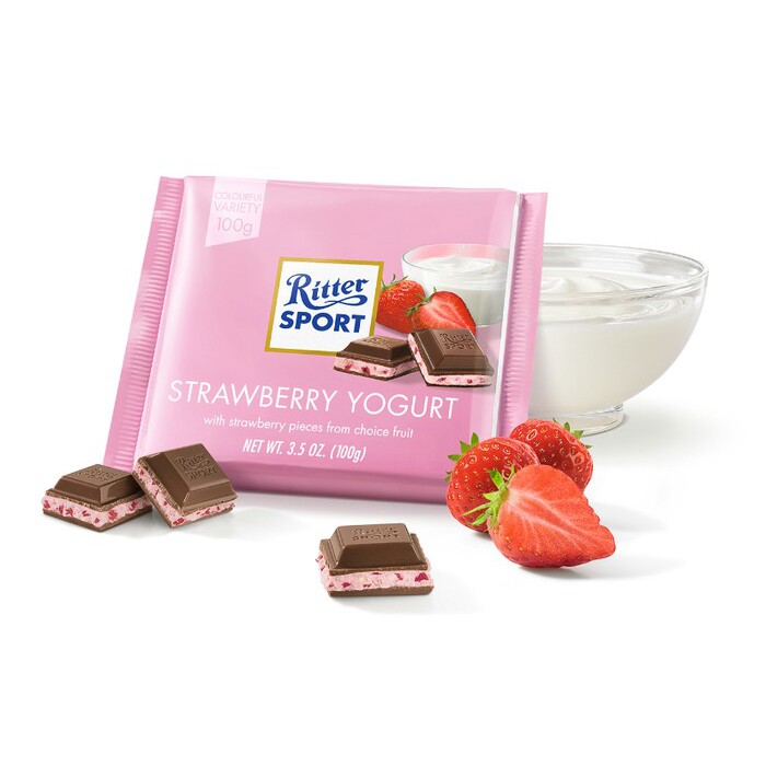 

Ritter Sport Chocolate Strawberry Yogurt Coklat Cokelat Stroberi