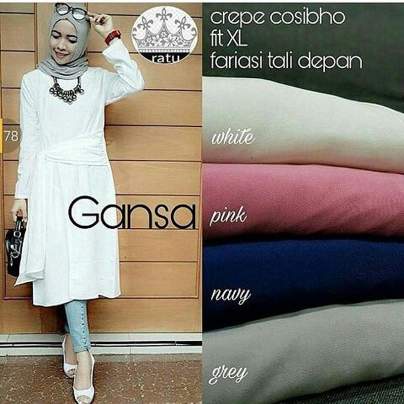 Gansa tunik atasan wanita fashion muslim