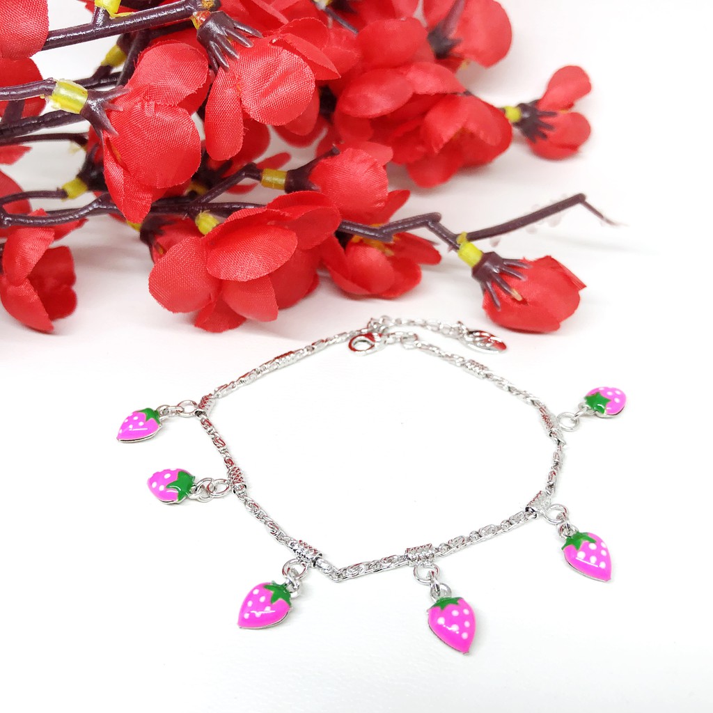 Gelang Silver Xuping Lapis Emas Putih Strawberry - BB282