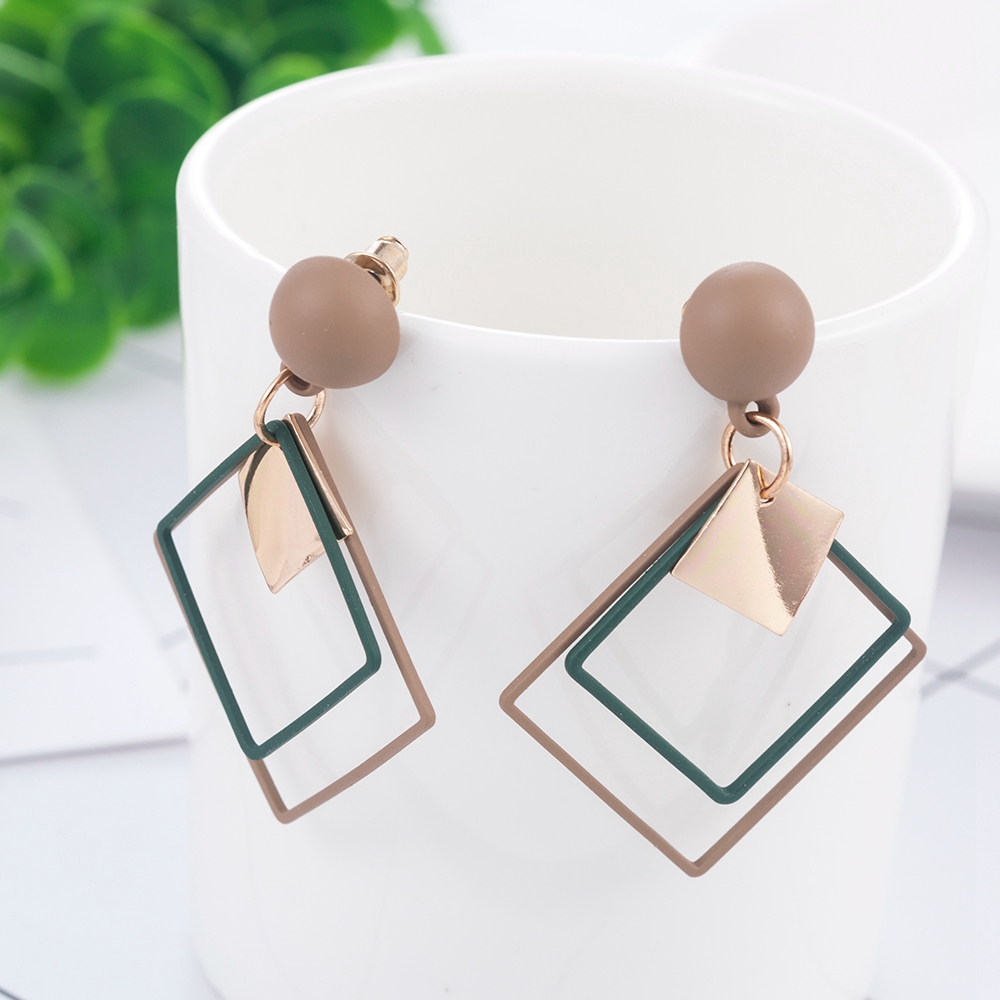 1Pasang Anting Pejantan Liontin Geometris Bohemian Wanita Modis-5