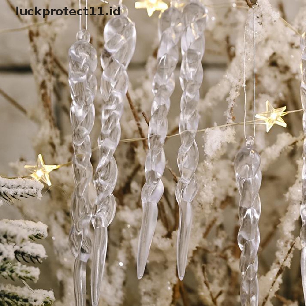 //HG&amp;ID// 12PCS Christmas Decoration Simulation Ice Xmas Tree Ornament Fake Icicle Props .