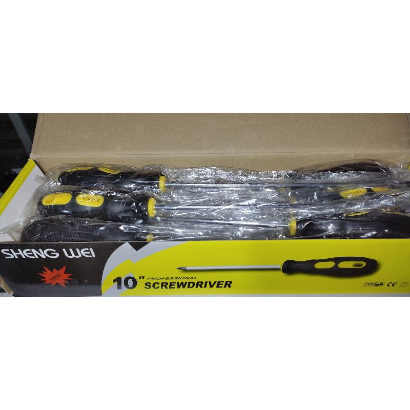 Obeng Panjang Merk Sheng Wei Screwdriver 10 inchi