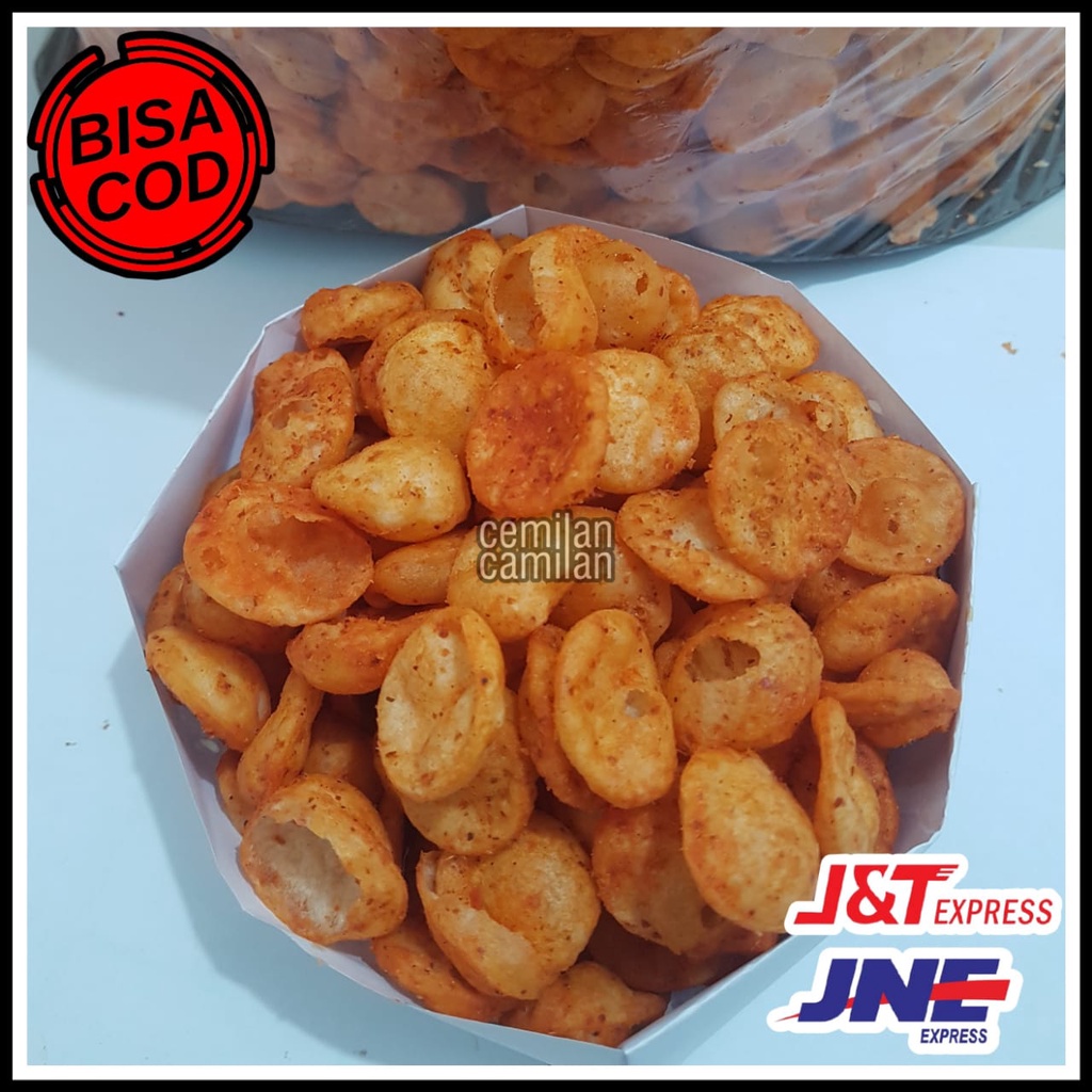 

Cimol kering garing Balado 125 Gram Snack kiloan makanan ringan cemilan camilan jajanan jadul pedas