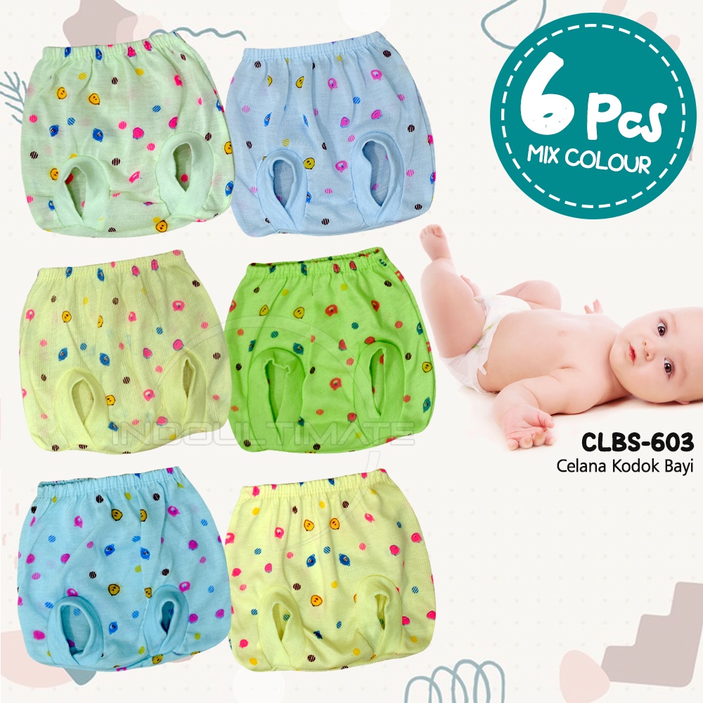 6Pcs Celana Pop Bayi Warna Campur NEWBORN Celana Pendek Bayi STANDARD CLBS-603 Celana Popok Bayi Celana Pendek Laki-laki Perempuan Bawahan pakaian Bayi Baru lahir Celana Bayi baru Lahir Newbor Celana Pop Bayi Celana Kacamata Celana Bayi Kodok