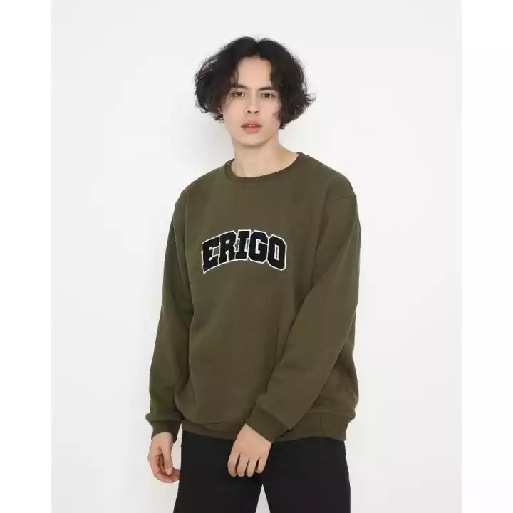 BISA COD SWEATER CREWNECK ERIGO BORDIR FULL TAG TERMURAH UNTUK PRIA DAN WANITA