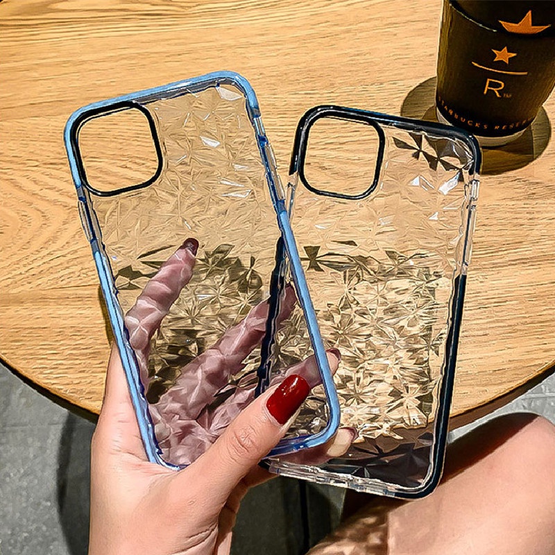 Case Transparan Shockproof Aksen Berlian Untuk iPhone 11 Pro X XS Max XR 6 6s 7 8 Plus SE2020