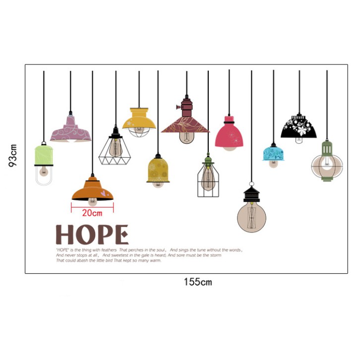 RELIZA WALLSTICKER 60x90 LAMPU GANTUNG SK9144