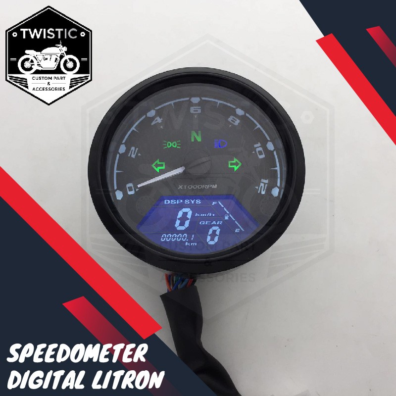 Jual Speedometer Digital Bulat Universal Litron Motor W175 Benelli