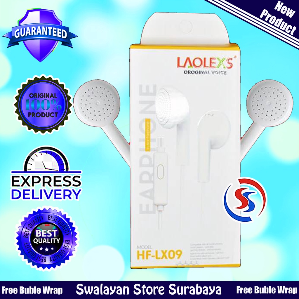 Earphone Headset HF-LX09 LAOLEXS - Stereo Android or iPhone - Panjang Kabel 120cm