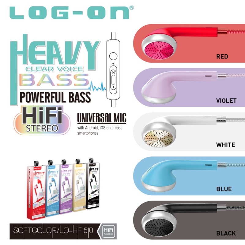 LOG ON HANDSFREE SOFTCOLOR LO-HF510 HEAVY BASS