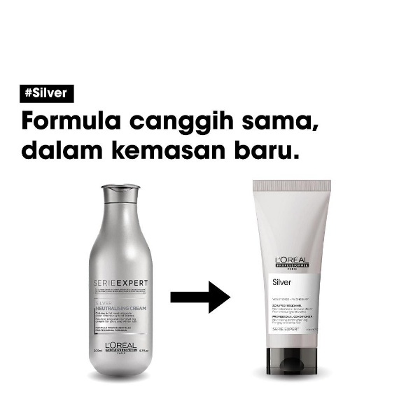 LOREAL Serie Expert Advance Silver Shampoo Conditioner Set - Shampo Kondisioner Pelembut Perawatan Warna Rambut Diwarnai