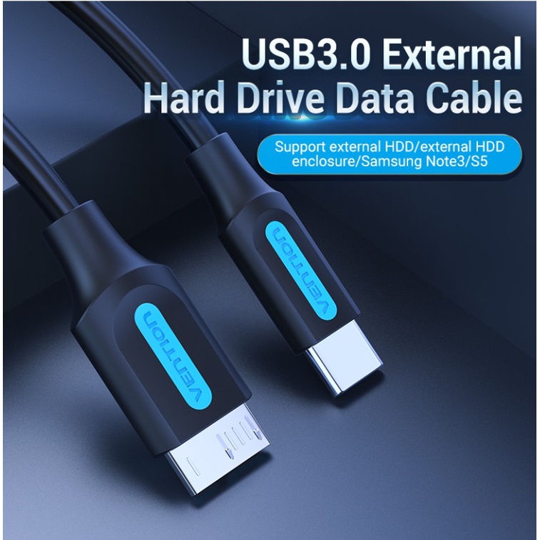 Vention Kabel Data Harddisk Eksternal USB-C to Micro-B HDD Hard Disk