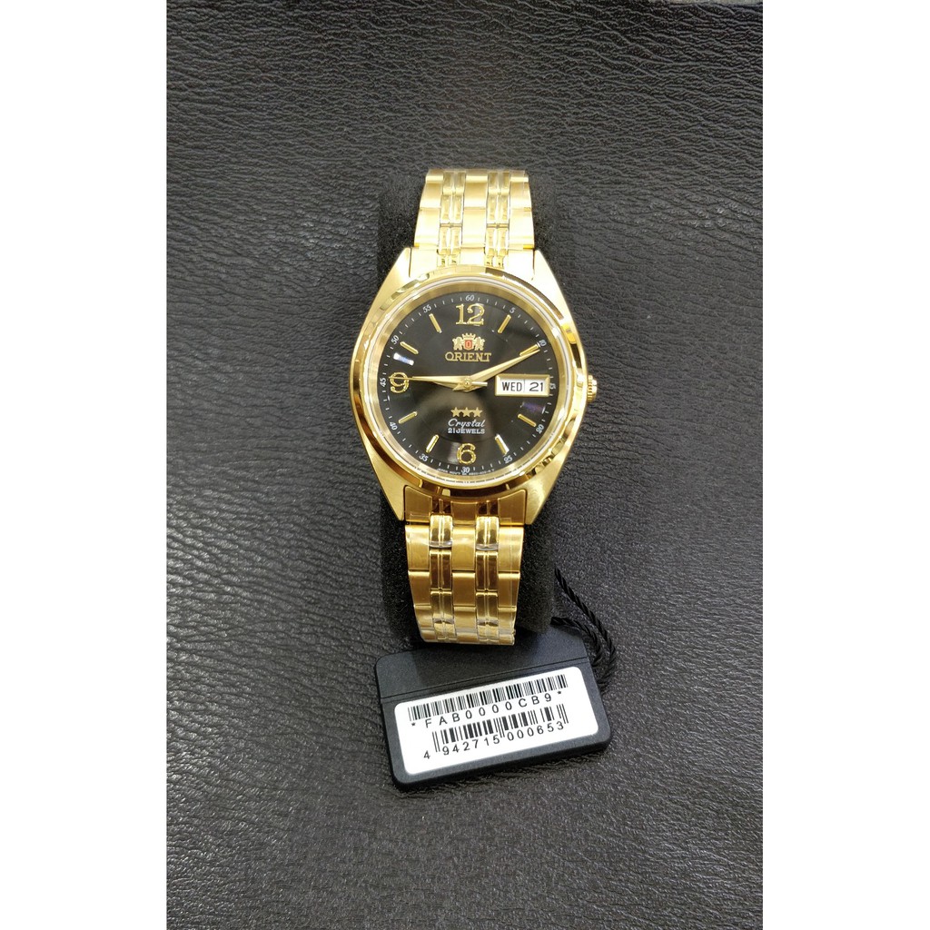Jam Tangan Pria Orient 3 Stars Gold Stainless Black Dial Automatic