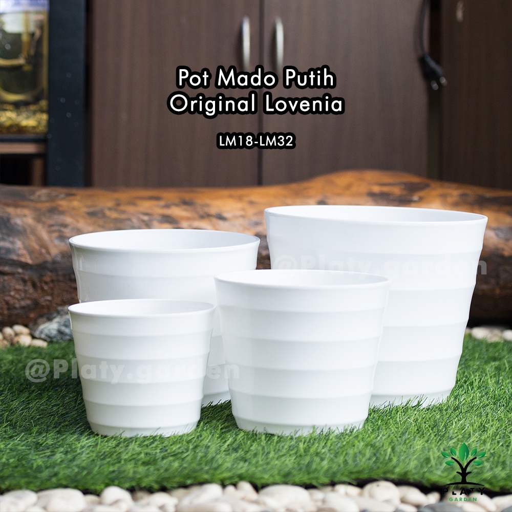 Pot Mado Model Sarang Tawon Putih Merk Lovenia | LM 18 - LM 32 | Pot Bunga