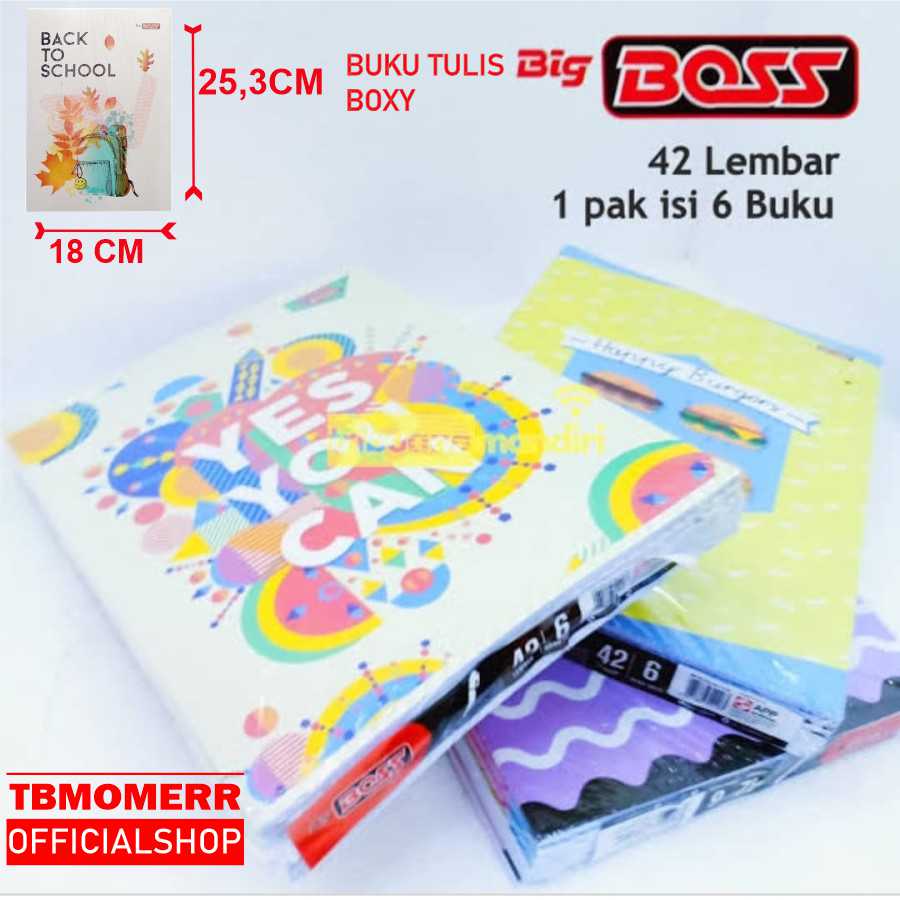 

BUKU TULIS BIG BOSS 42 LEMBAR PER PACK ISI 6 PCS