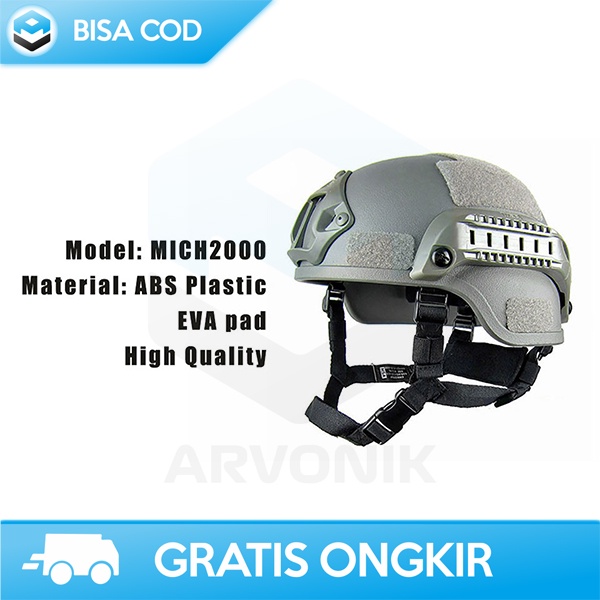 TACTICAL HELM MEDAN PERANG AIRSOFT GUN BY TAFFSPORT MICH2000 ORIGINAL