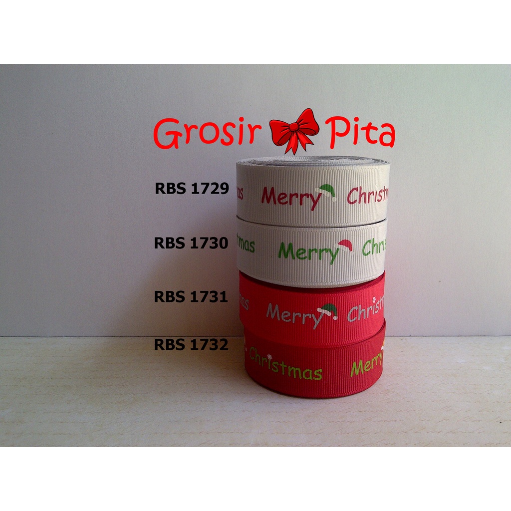 

(25 yard) Pita Grosgrain Motif Natal RBS 1729,1730,1731,1732 | Pita Christmas | Toko Bahan Craft | Grosir Pita