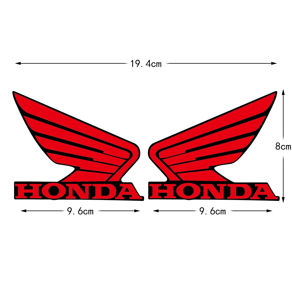 Honda Wings Emblem Motor Stiker Reflektif Tangki Bahan Bakar Stiker Helm Stiker Aksesoris Motor