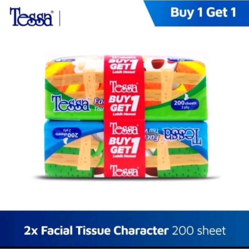 PROMO/Tissue Tessa 200 sheets/ Buy 1 Get 1 lebih hemat/ Tissue wajah Tessa