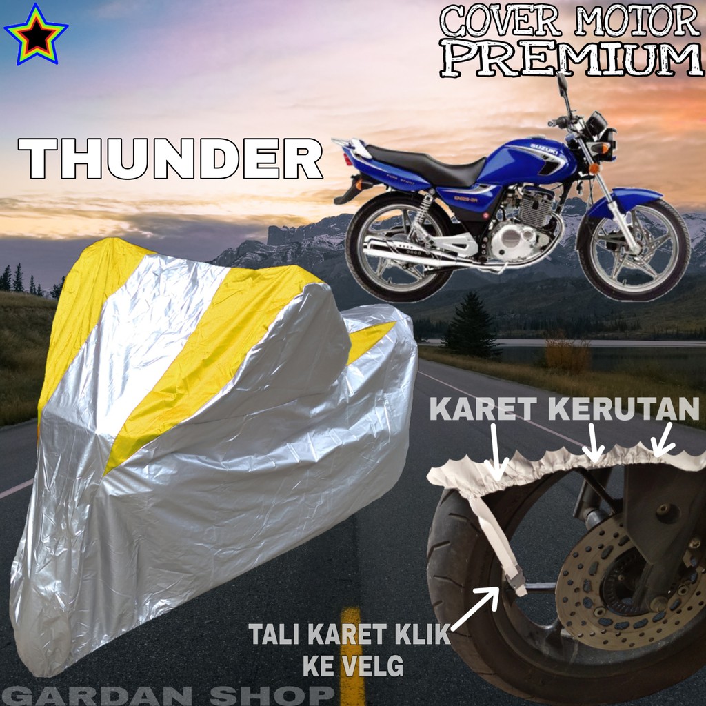 Sarung Motor THUNDER Silver KUNING Body Cover Thunder PREMIUM