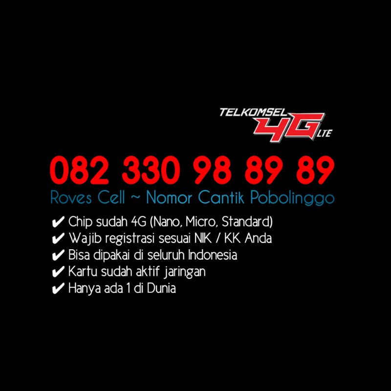 NOMOR CANTIK TELKOMSEL SERI HOKY NYARIS TRIPLE AB 898989 98 89 89 HOKI 98 8989