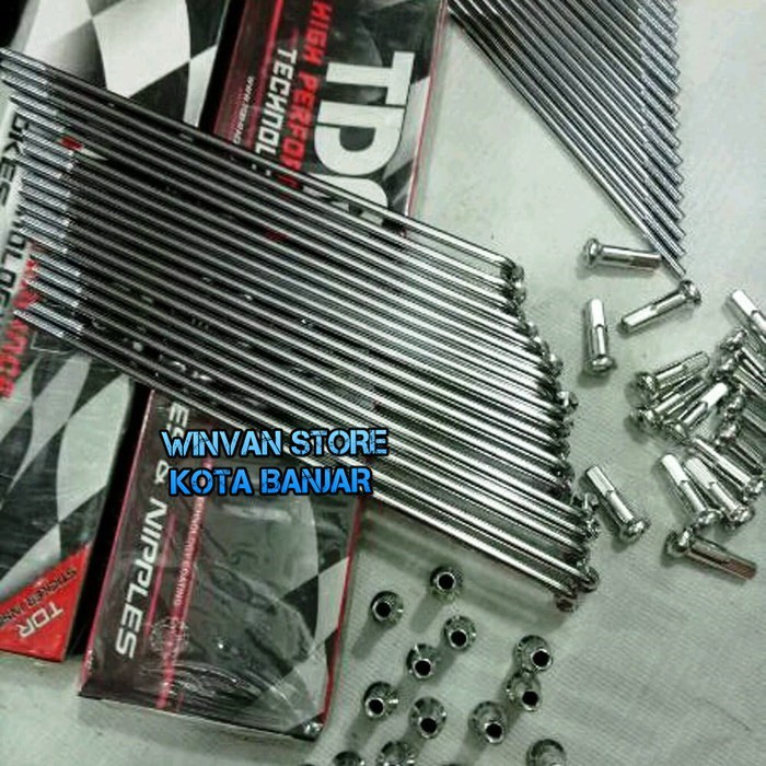 Jari jari Tdr rx king ring 17 SET depan belakang ring 17 CROM ORIGINAL - ruji DEPAN