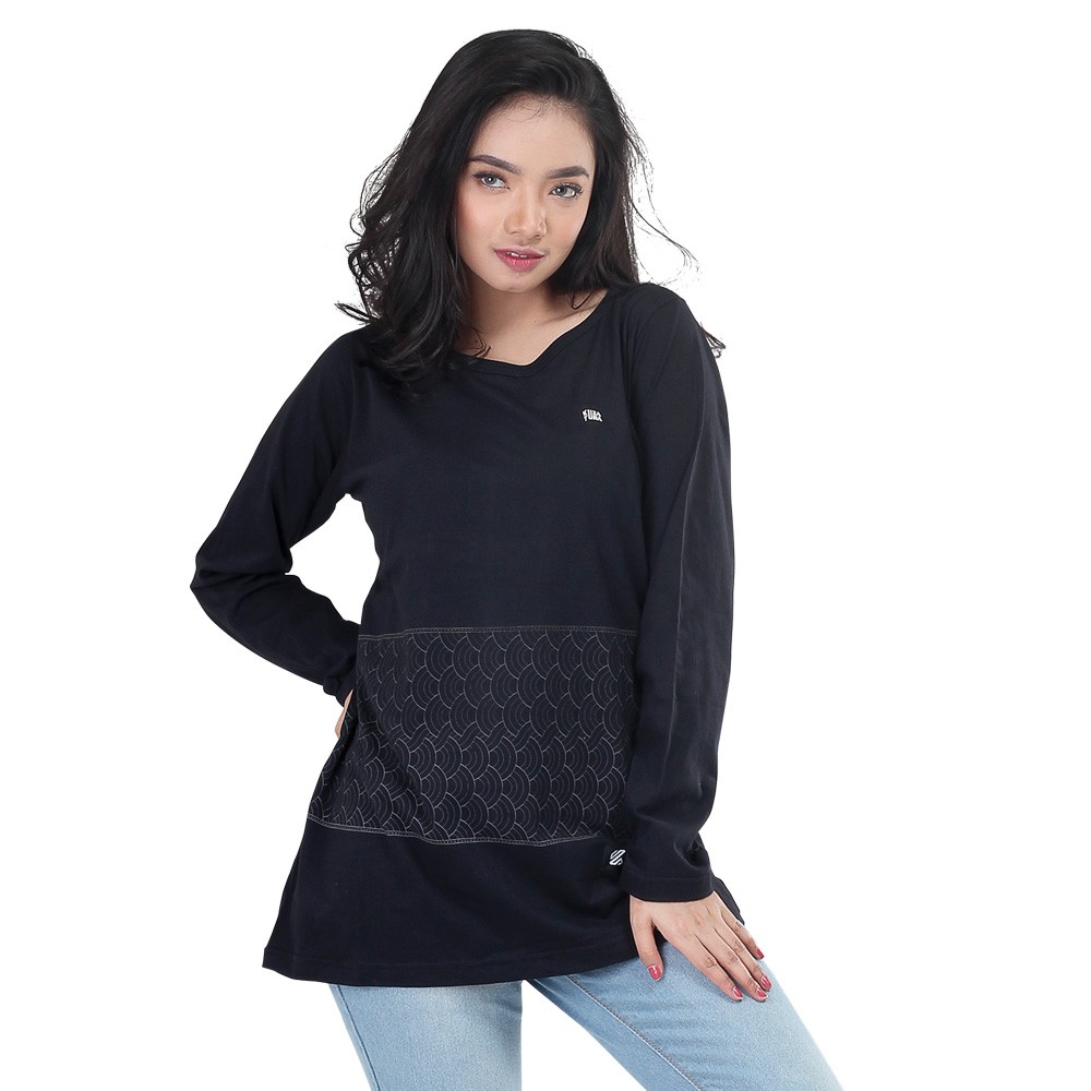 ATASAN WANITA KUZATURA KZR 152 KAOS WANITA KUZATURA KZR 152 BAJU WANITA KUZATURA KZR 152 BLACK