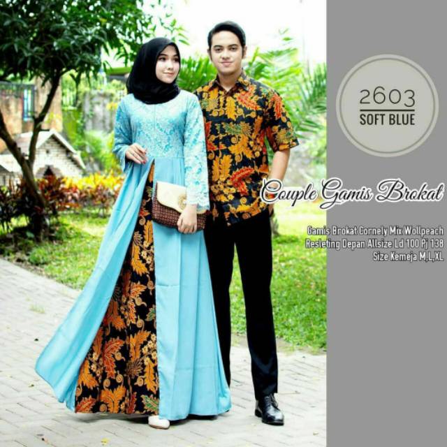 BATIK COUPLE GAMIS BROKAT