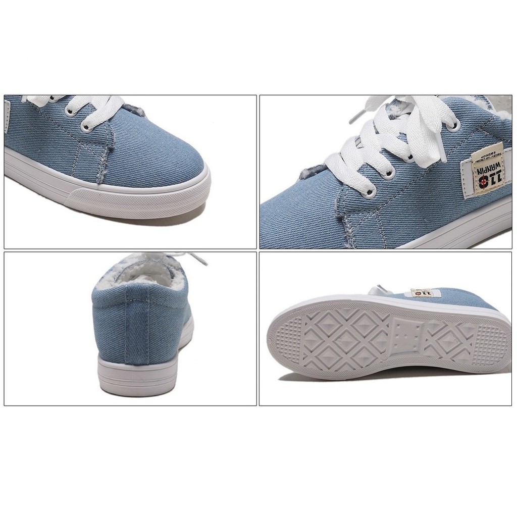 DODORY SHS003 Sepatu Sneakers Kasual Tali Bahan Jeans Woman Fashion Casual Shoes