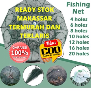 Jaring Ikan Tersedia 2,4,6,8,10,12,14,16 dan 20  Lubang Perangkap Ikan Bubu Hole Hexagonal Perangkap Kepiting Udang Cumi
