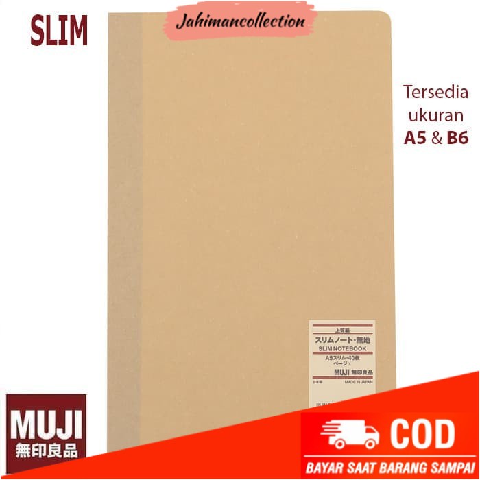

✨ BISA COD ✨ MUJI SLIM Blank Notebook / Note Book - Buku Notes polos / catatan - B6