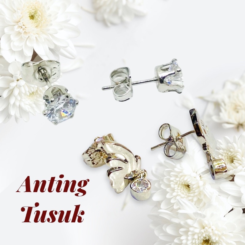 anting tusuk  //antinng permata //perhiasan anting //