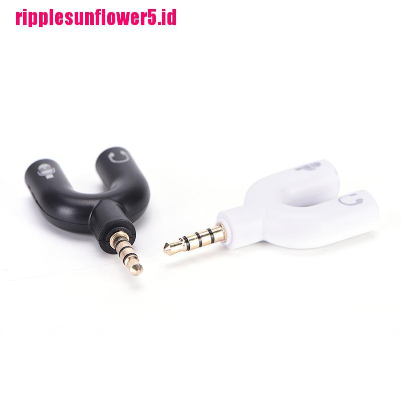 # Kaos T-Shirt Wanita Lengan Pendek Motif Print #Adapter Splitter Audio Stereo Ke Mic &amp; Headset Dengan Plug 3.5mm Untuk Handphone