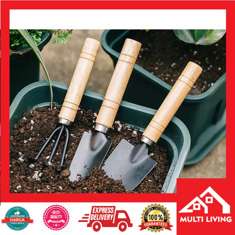 Sekop Mini Taman SET untuk Pot Tanaman - Alat berkebun