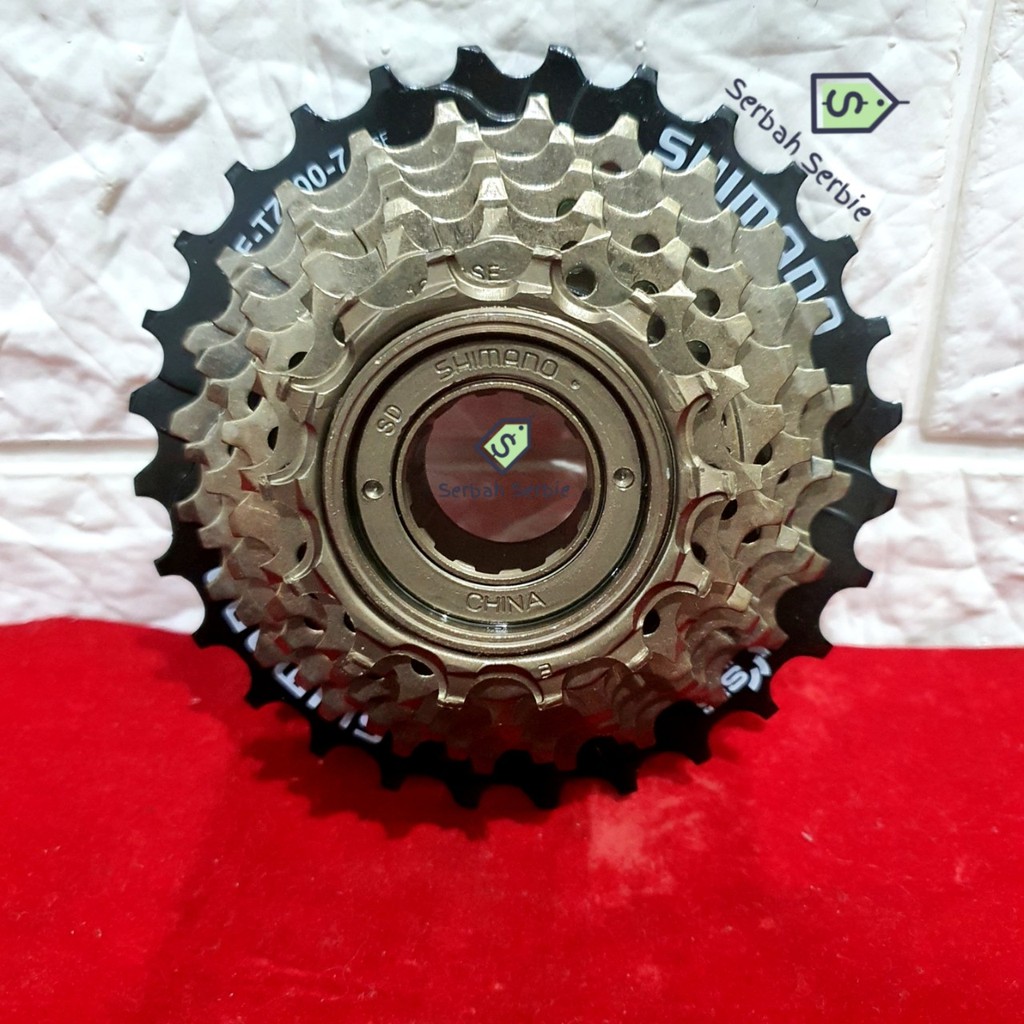 ORIGINAL SHIMANO FREEWHEEL 7 SUSUN 14 28 T GEAR GIR BELAKANG SEPEDA ULIR DRAT MULTI SPEED SPROCKET