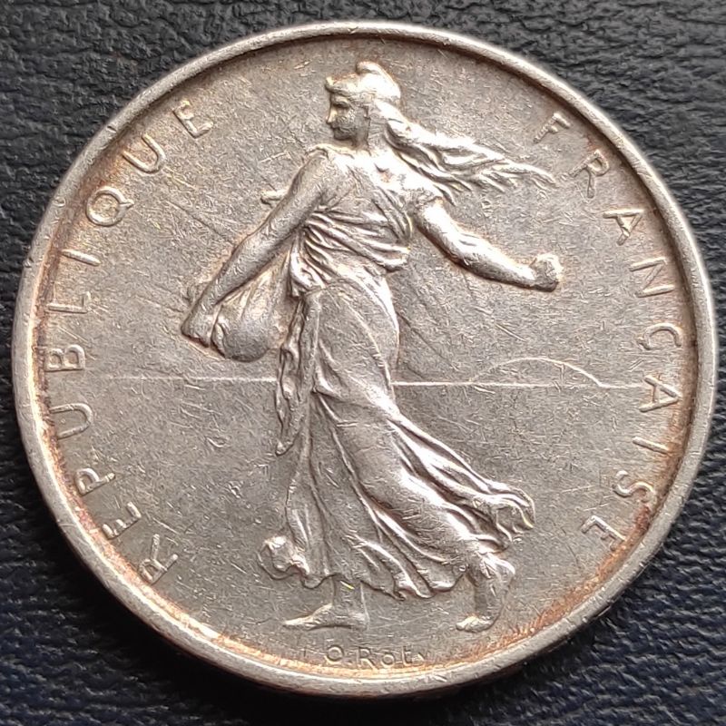 Uang Koin Perak Kuno 5 Francs Perancis Tahun 1964 Silver Coin