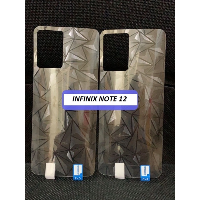 INFINIX NOTE 12 ANTI GORES BELAKANG SKIN DIAMOND GARSKIN MOTIF 3D SPIRAL TRANSPARAN ANTI JAMUR BACK GUARD