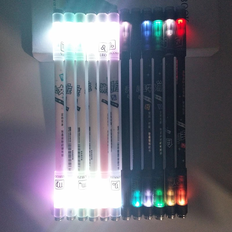 Pulpen Gel Gaming Anti slip Nyaman Ukuran 0.5mm Dengan Lampu Led